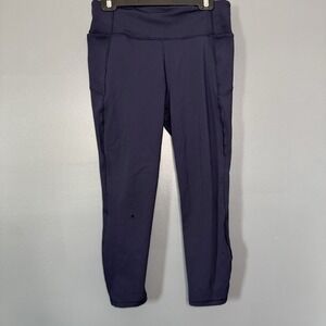 Navy lululemon capri leggings Size 8 Flawed